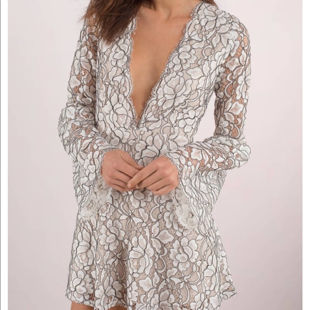 White Lace Skater Dress